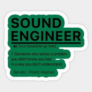 Sound engineer definition Sticker